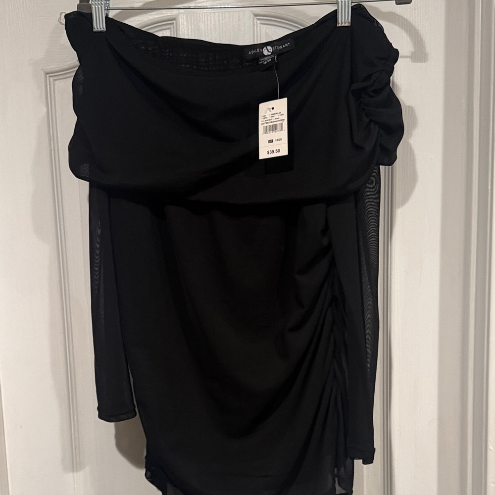 Ashley Stewart Black Off-Shoulder Blouse